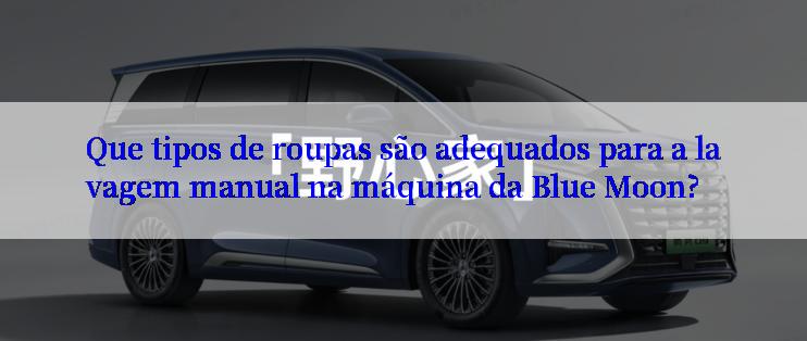 Que tipos de roupas são adequados para a lavagem manual na máquina da Blue Moon?