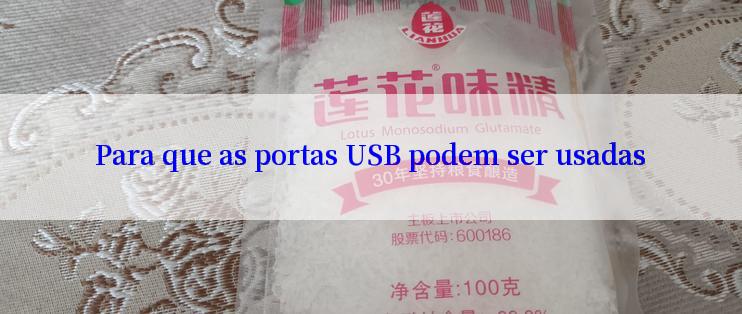 Para que as portas USB podem ser usadas