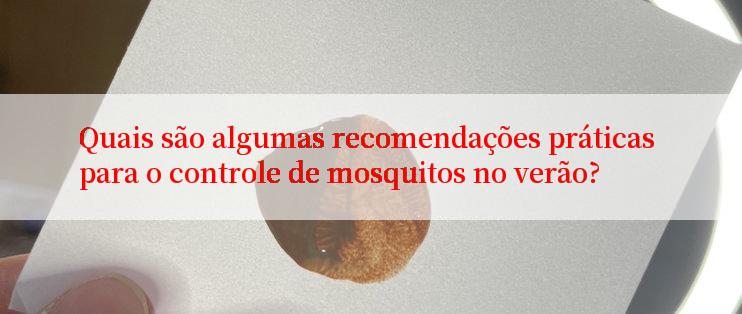 Quais são algumas recomendações práticas para o controle de mosquitos no verão?