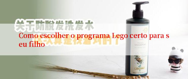 Como escolher o programa Lego certo para seu filho