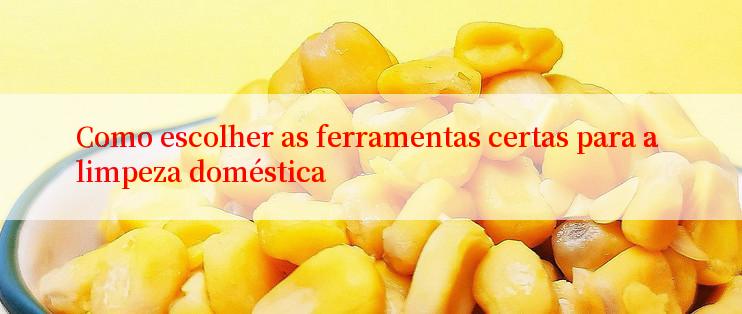 Como escolher as ferramentas certas para a limpeza doméstica