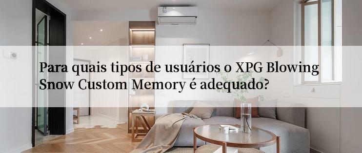 Para quais tipos de usuários o XPG Blowing Snow Custom Memory é adequado?