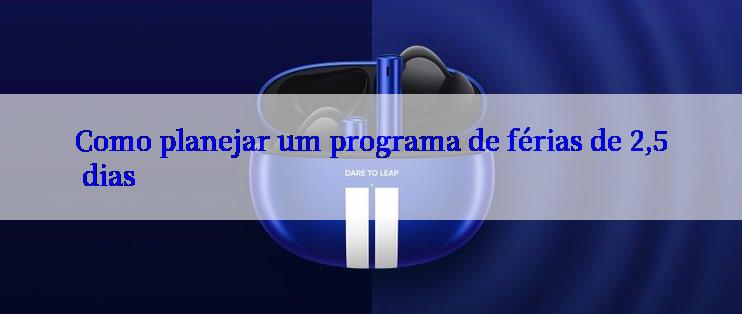 Como planejar um programa de férias de 2,5 dias