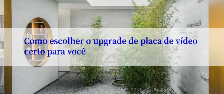 Como escolher o upgrade de placa de vídeo certo para você