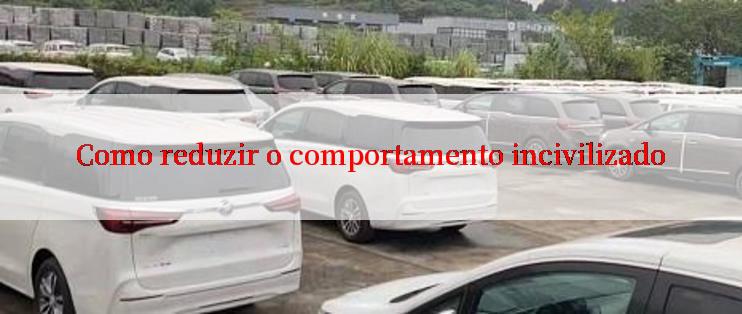 Como reduzir o comportamento incivilizado