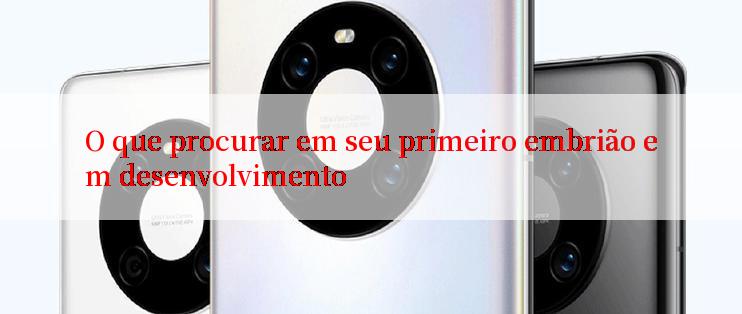 O que procurar em seu primeiro embrião em desenvolvimento