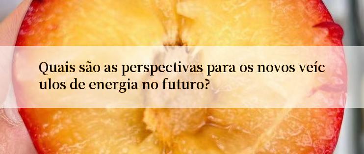 Quais são as perspectivas para os novos veículos de energia no futuro?