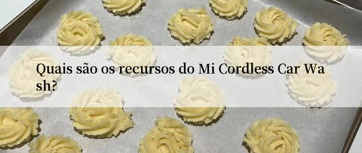 Quais são os recursos do Mi Cordless Car Wash?