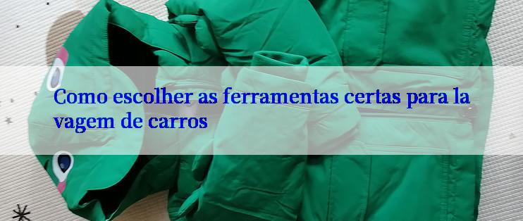 Como escolher as ferramentas certas para lavagem de carros