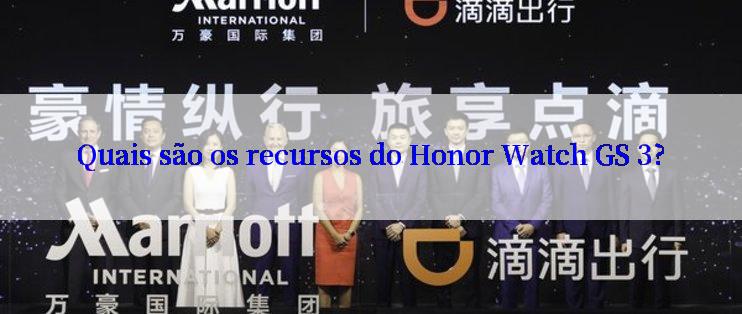 Quais são os recursos do Honor Watch GS 3?