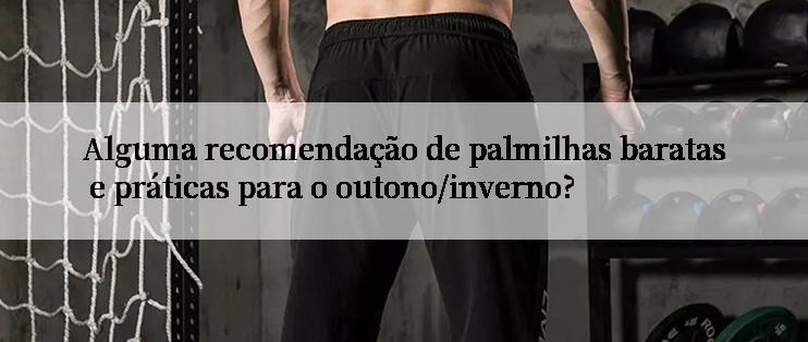 Alguma recomendação de palmilhas baratas e práticas para o outono/inverno?