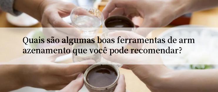 Quais são algumas boas ferramentas de armazenamento que você pode recomendar?