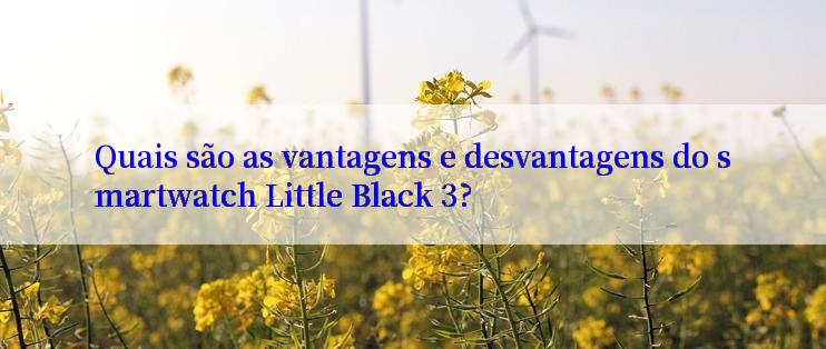 Quais são as vantagens e desvantagens do smartwatch Little Black 3?