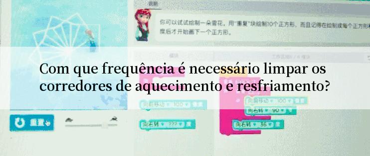 Com que frequência é necessário limpar os corredores de aquecimento e resfriamento?