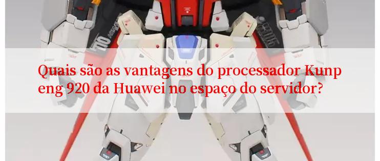 Quais são as vantagens do processador Kunpeng 920 da Huawei no espaço do servidor?