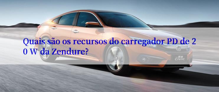 Quais são os recursos do carregador PD de 20 W da Zendure?