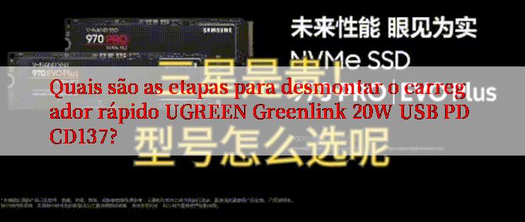 Quais são as etapas para desmontar o carregador rápido UGREEN Greenlink 20W USB PD CD137?