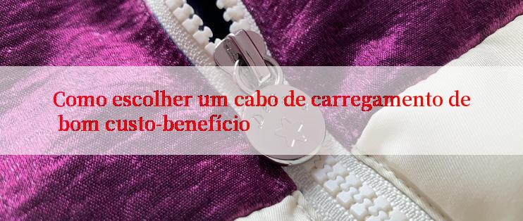 Como escolher um cabo de carregamento de bom custo-benefício