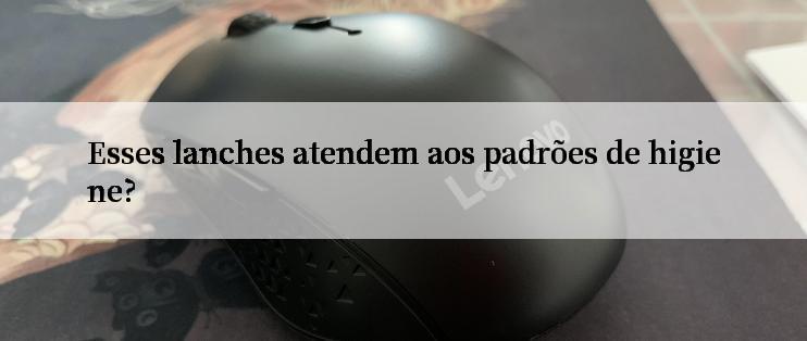 Esses lanches atendem aos padrões de higiene?